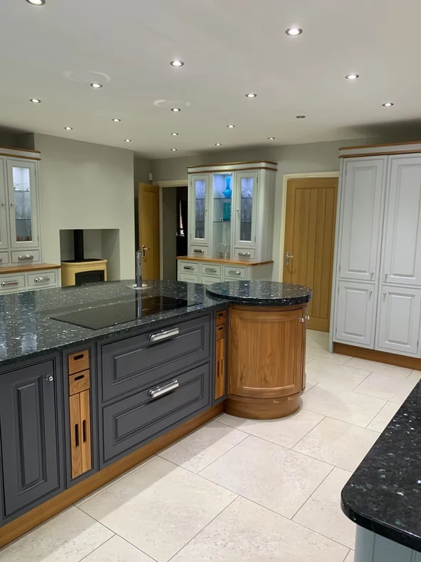 Blue kitchen cabinets